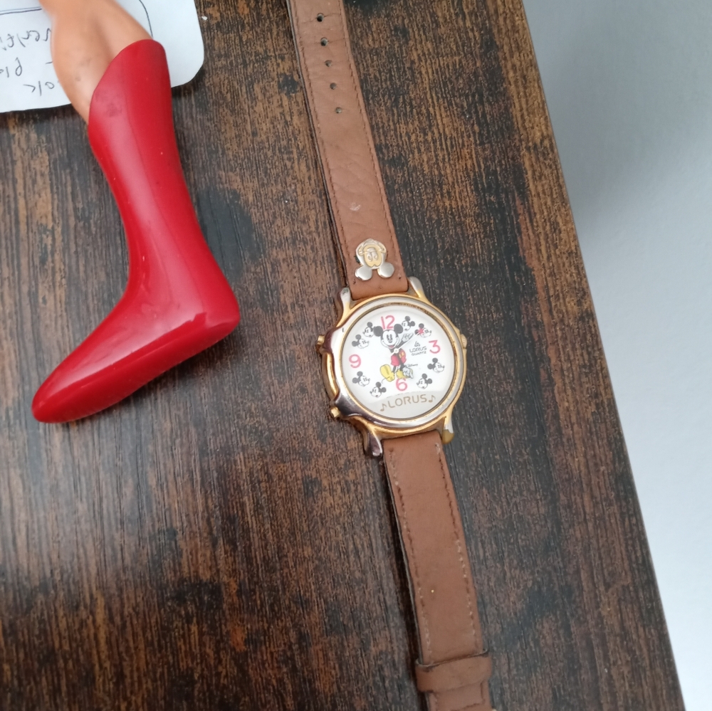 Disney Brown and Gold Classic Leather Watch